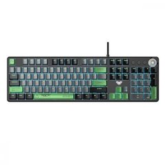 Клавіатура AULA Wind F2088 Pro Mechanical Black/Gray + 9 Green keys KRGD Blue USB EN/UA (6948391234892) фото