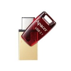 Flash пам'ять Apacer 64 GB AH180 Red Type-C Dual USB 3.1 (AP64GAH180R-1) фото