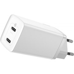 Зарядний пристрій Baseus GaN2 Lite Quick Charger C+C 65W White (CCGAN2L-E02) фото