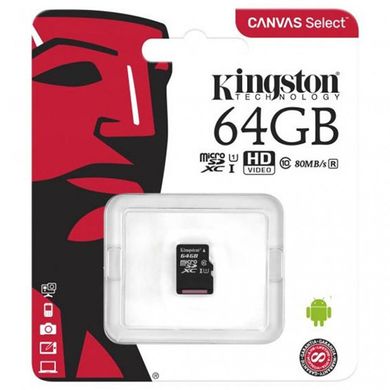 Карта пам'яті Kingston 64 GB microSDXC Class 10 UHS-I Canvas Select Plus SDCS2/64GBSP фото