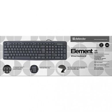 Клавиатура Defender Element HB-520 UA Black (45529) фото