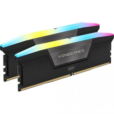 Оперативная память Corsair 64 GB (2x32GB) DDR5 5600 MHz Vengeance RGB Black (CMH64GX5M2B5600C40) фото