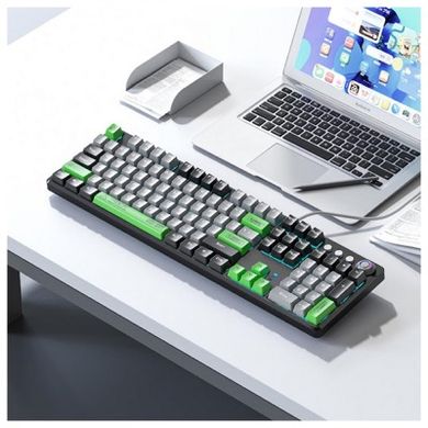 Клавіатура AULA Wind F2088 Pro Mechanical Black/Gray + 9 Green keys KRGD Blue USB EN/UA (6948391234892) фото