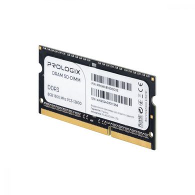 Оперативна пам'ять Prologix 8 GB SO-DIMM DDR3 1600 MHz (PRO8GB1600D3S) фото