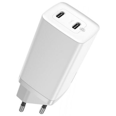 Зарядное устройство Baseus GaN2 Lite Quick Charger C+C 65W White (CCGAN2L-E02) фото
