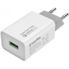 Зарядное устройство ColorWay 1 USB Huawei Super Charge/Quick Charge 3.0, 4A (20W) White (CW-CHS014Q-WT) фото