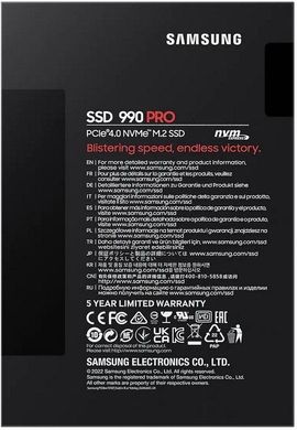 SSD накопитель Samsung 990 PRO 2 TB (MZ-V9P2T0BW) фото