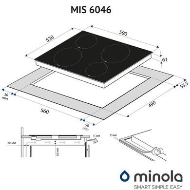 Варильні поверхні Minola MIS6046KBL фото
