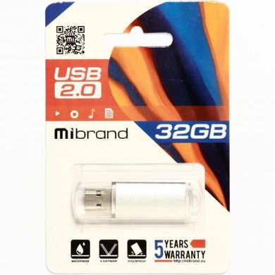 Flash пам'ять Mibrand 32GB Cougar USB 2.0 Silver (MI2.0/CU32P1S) фото