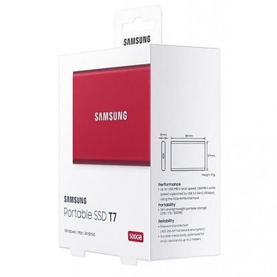 SSD накопитель Samsung T7 500 GB Red (MU-PC500R/WW) фото