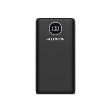 Power Bank ADATA 20000 mAh 20W QC 3.0/PD 3.0 USB-C + USB2.0 чорна (P20000QCDB) фото