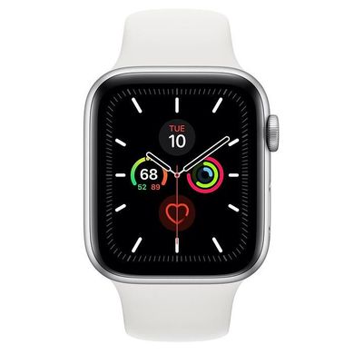 Смарт-годинник Apple Watch Series 5 GPS 44mm Silver Aluminum w. White b.- Silver Aluminum (MWVD2) фото