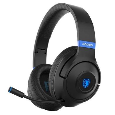 Навушники Sades SA-205 Whisper Black/Blue (SA205BKB) фото