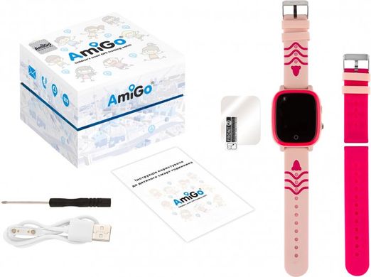 Смарт-годинник AmiGo GO005 4G WIFI Thermometer Pink фото