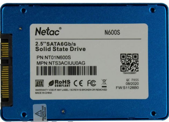 SSD накопичувач Netac N600S 128 GB (NT01N600S-128G-S3X) фото
