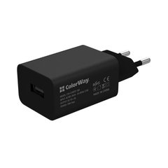 Зарядное устройство ColorWay 1USB Auto ID 2A (10W) + Lightning Black (CW-CHS012CL-BK) фото