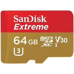 Карта пам'яті SanDisk 64 GB microSDXC UHS-I U3 Extreme A2 V30 SDSQXA2-064G-GN6GN фото
