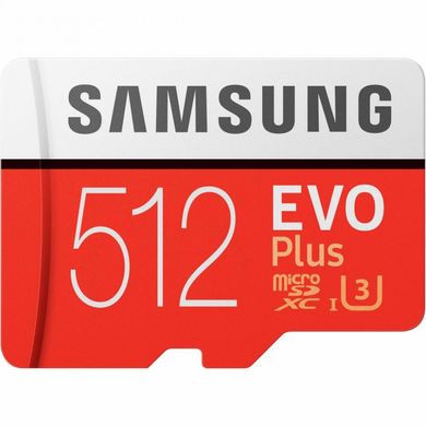 Карта памяти Samsung 512 GB microSDXC Class 10 UHS-I U3 EVO Plus + SD Adapter MB-MC512HA фото