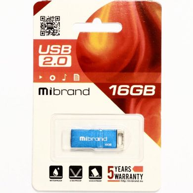 Flash память Mibrand 16GB ?hameleon USB 2.0 Blue (MI2.0/CH16U6U) фото
