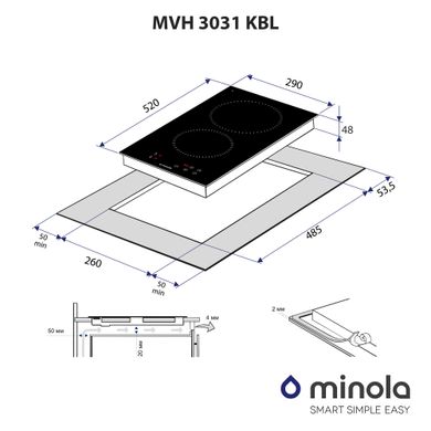 Варильні поверхні Minola MVH3031KBL фото