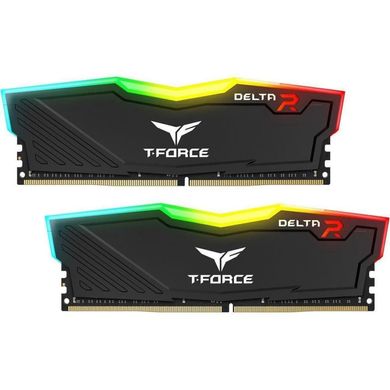 Оперативная память TEAM 8 GB (2x4GB) DDR4 2400 MHz T-Force Delta RGB Black (TF3D48G2400HC15BDC01) фото