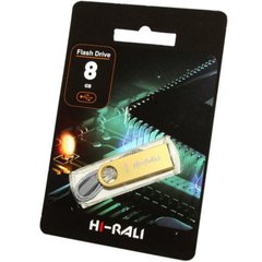 Flash пам'ять Hi-Rali 8 GB USB Flash Drive Shuttle series Gold (HI-8GBSHGD) фото