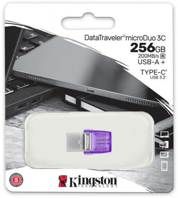 Flash пам'ять Kingston 256 GB DataTraveler microDuo 3C (DTDUO3CG3/256GB) фото
