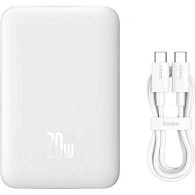 Power Bank Baseus Magnetic Mini Fast Charging 20W 10000mAh White (PPCX030002, P10022100212-00) фото