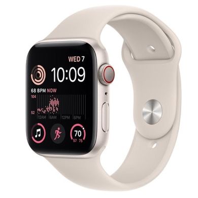 Смарт-часы Apple Watch SE 2 GPS 44mm Starlight Aluminum Case w. Starlight Sport Band - M/L (MNTE3) фото