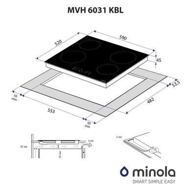 Варильні поверхні Minola MVH6031KBL фото