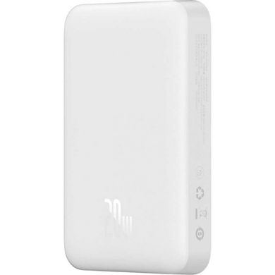 Power Bank Baseus Magnetic Mini Fast Charging 20W 10000mAh White (PPCX030002, P10022100212-00) фото