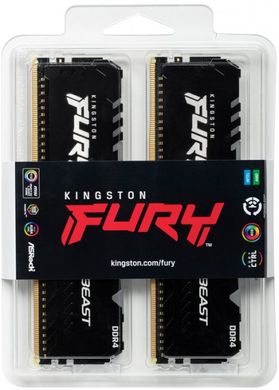 Оперативная память Kingston DDR4 4x32GB/3200 Kingston Fury Beast RGB (KF432C16BBAK4/128) фото