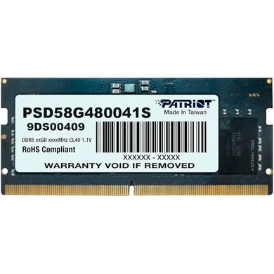Оперативная память PATRIOT 8 GB SO-DIMM DDR5 4800 MHz (PSD58G480041S) фото