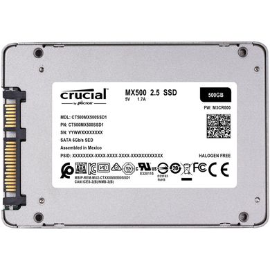SSD накопитель Crucial MX500 2.5 500 GB (CT500MX500SSD1) фото
