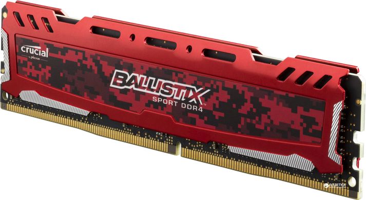 Оперативная память Память Crucial 8 GB DDR4 2666 MHz Ballistix Sport LT Red (BLS8G4D26BFSEK) фото