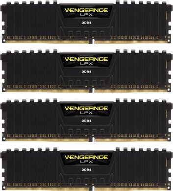 Оперативна пам'ять Corsair 32 GB (4x8GB) DDR4 2400 MHz Vengeance LPX (CMK32GX4M4A2400C16) фото
