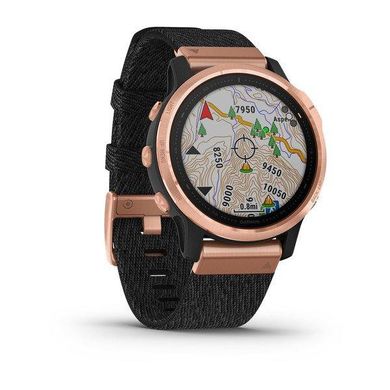 Смарт-часы Garmin Fenix 6S Pro Sapphire Rose Gold with Heathered Black Nylon Band (010-02159-37) фото