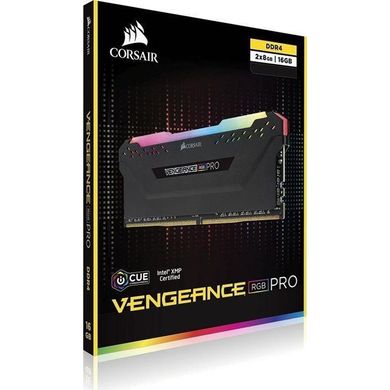 Оперативна пам'ять Corsair 16 GB (2x8GB) DDR4 3600 MHz Vengeance RGB Pro Black (CMW16GX4M2C3600C18) фото