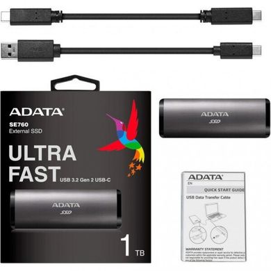 SSD накопичувач ADATA SE760 256 GB Titan Gray (ASE760-256GU32G2-CTI) фото