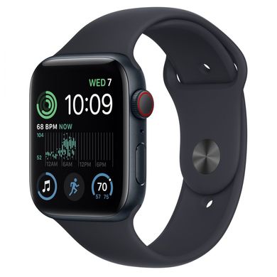 Смарт-часы Apple Watch SE 2 GPS + Cellular 44mm Midnight Aluminum Case with Midnight Sport Band (MNPY3/MNU03/MNTY3) фото