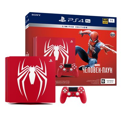 Игровая приставка Sony PlayStation 4 Pro (PS4 Pro) 1TB Limited Edition Red + SpiderMan фото
