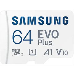Карта памяти Samsung 64 GB microSDXC Class 10 UHS-I U1 V10 A1 EVO Plus + SD Adapter MB-MC64KA фото