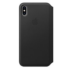 Apple iPhone XS Max Leather Folio - Black (MRX22) фото