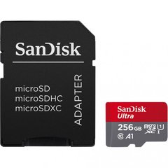 Карта пам'яті SANDISK microSDXC Ultra 256GB UHS-I A1 Class 10 + SD-adapter (SDSQUAC-256G-GN6MA) фото