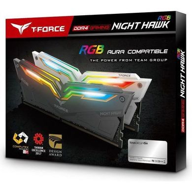 Оперативная память TEAM 16 GB (2x8GB) DDR4 3000 MHz T-Force Night Hawk RGB Black (TF1D416G3000HC16CDC01) фото