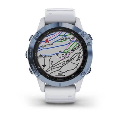 Смарт-часы Garmin Fenix 6 Pro Solar Edition Mineral Blue with Whitestone Band (010-02410-19/18) фото