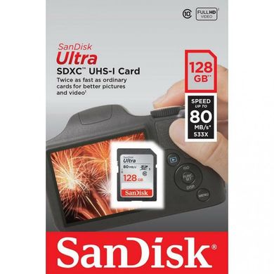 Карта пам'яті SanDisk 128 GB SDXC UHS-I Ultra SDSDUN4-128G-GN6IN фото