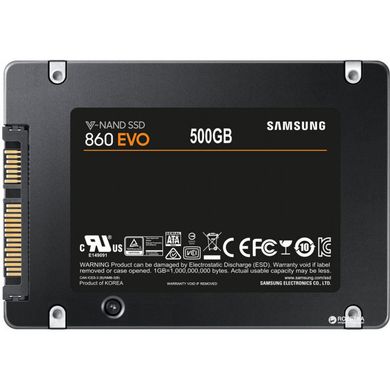 SSD накопичувач Samsung 860 EVO 2.5 500 GB (MZ-76E500BW) фото