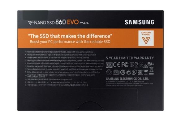 SSD накопичувач Samsung 860 EVO mSATA 250 GB (MZ-M6E250BW) фото