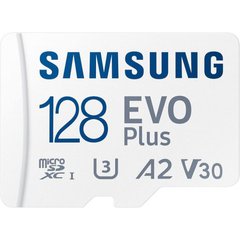 Карта памяти Samsung 128 GB microSDXC Class 10 UHS-I U3 V30 A2 EVO Plus + SD Adapter MB-MC128KA фото